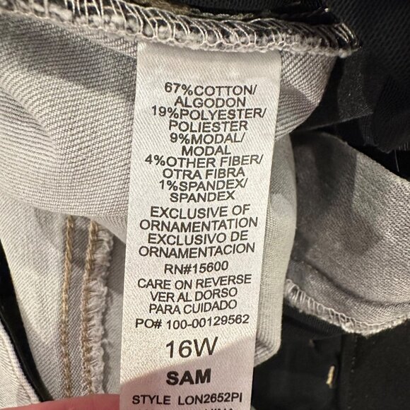 WIT & WISDOM WOMENS SAM HIGH RISE AB SOLUTION WIDE LEG GREY JEANS NEW 16W - Picture 12 of 15